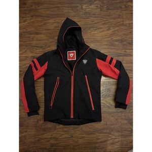 Rossignol Ski Jacket Bk/Red Full Zip Hooded Snowboarding Outdoor Kids Boys Sz 12